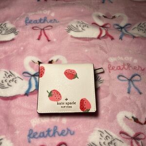 Kate Spade White Wallet with Strawberry Design